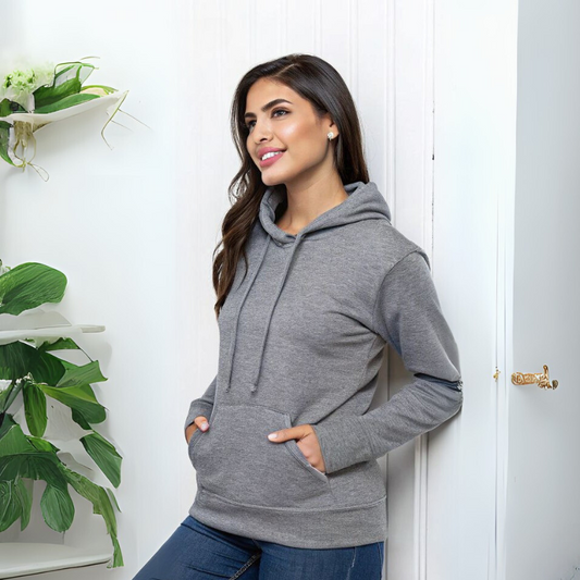 Women's Hooded Sweatshirt - Grey Mélange