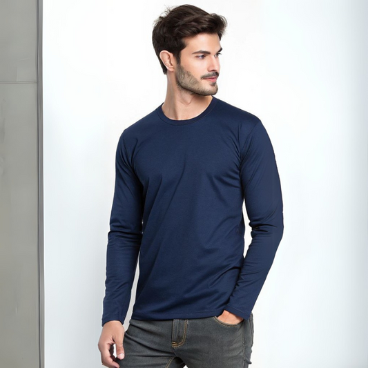 Men's Full Sleeve T-Shirt - Navy Blue