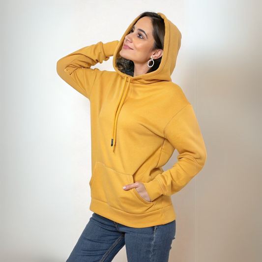 Women's Hooded Sweatshirt - Mustard Yellow