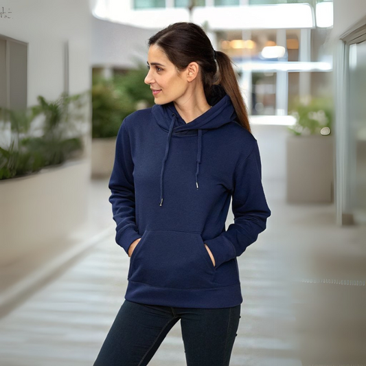 Women's Hooded Sweatshirt - Navy Blue