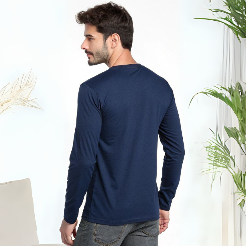 Men's Full Sleeve T-Shirt - Navy Blue