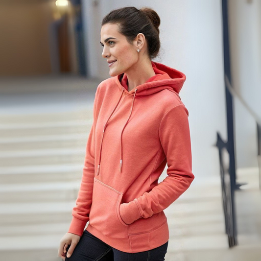 Women's Hooded Sweatshirt - Coral