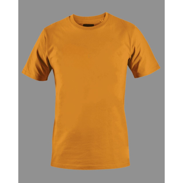 Men's Solid Round Neck Cotton T-Shirt - Orange