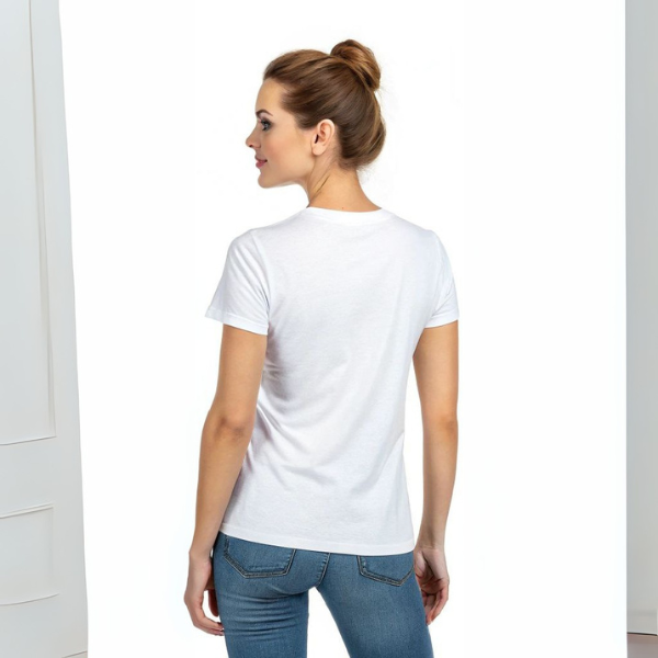 Women's Solid Round Neck Cotton T-Shirt - White