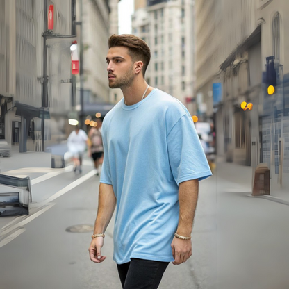 Men's Classic Oversized Tee - Baby Blue