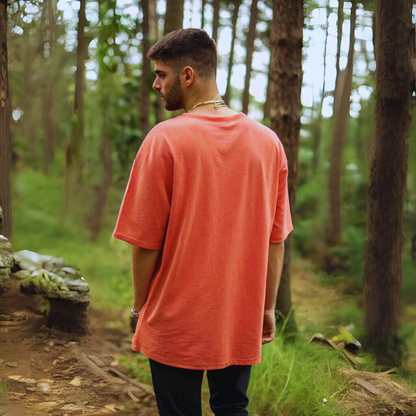 Men's Classic Oversized Tee - Coral