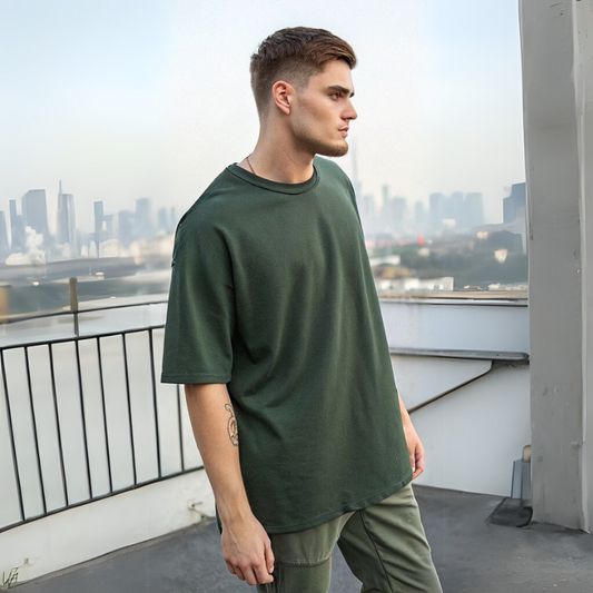 Men's Classic Oversized Tee - Dark Green
