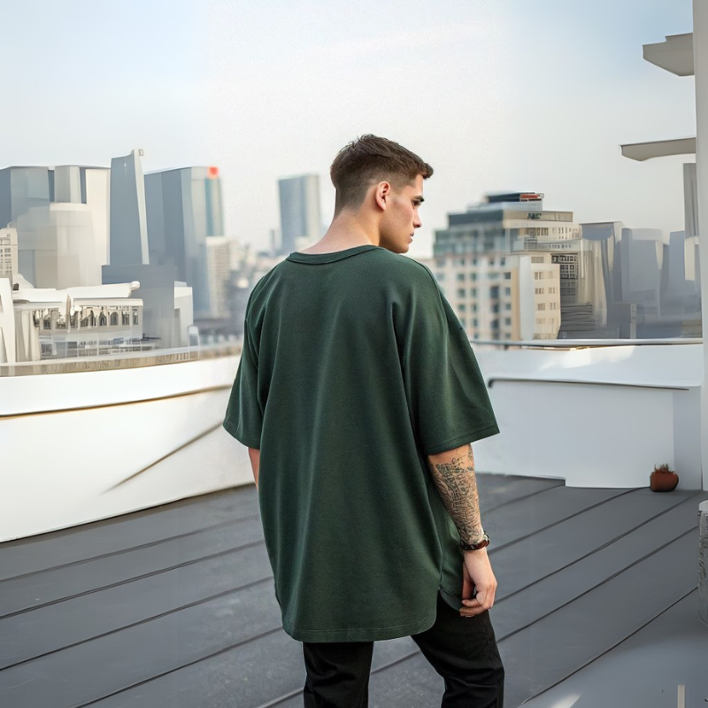 Men's Classic Oversized Tee - Dark Green