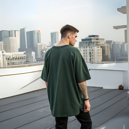 Men's Classic Oversized Tee - Dark Green
