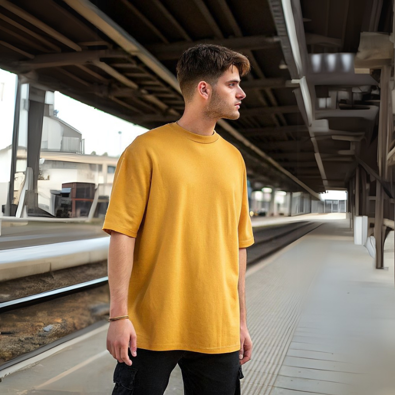 Men's Classic Oversized Tee - Golden Yellow