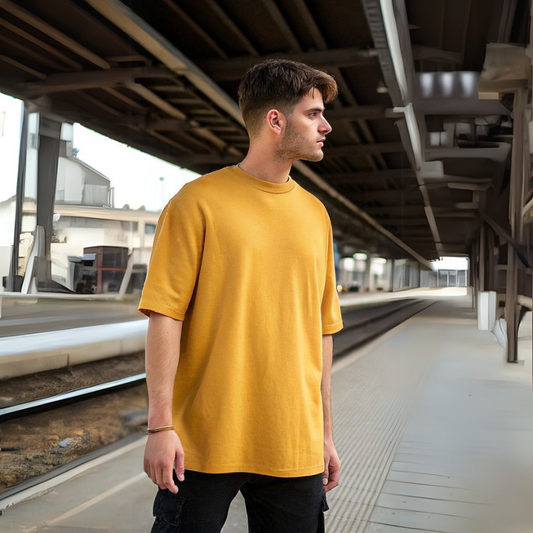 Men's Classic Oversized Tee - Golden Yellow