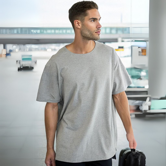 Men's Classic Oversized Tee - Grey Mélange