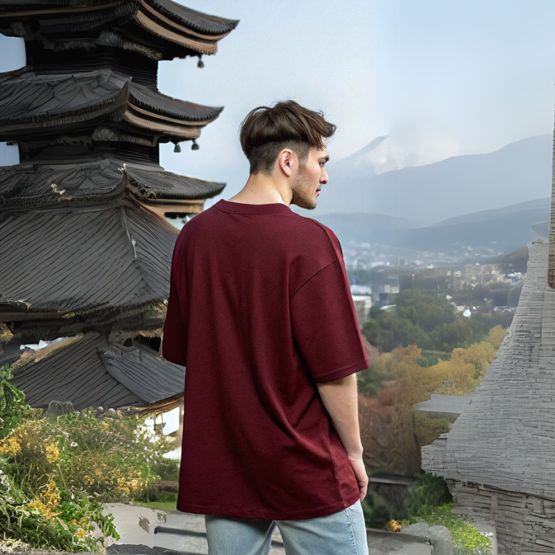 Men's Classic Oversized Tee - Maroon