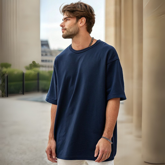 Men's Classic Oversized Tee - Navy Blue