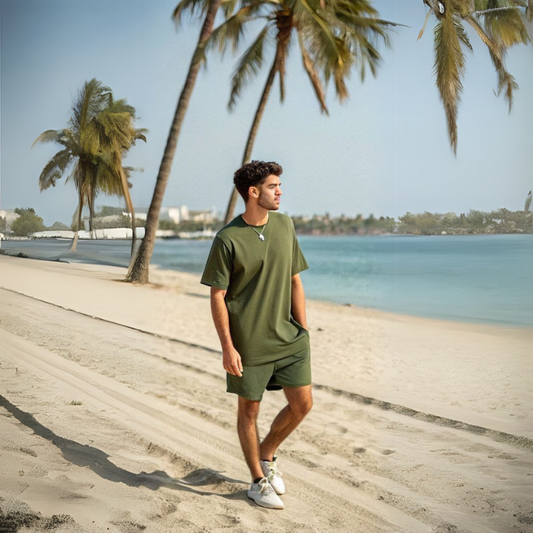 Men's Classic Oversized Tee - Olive Green