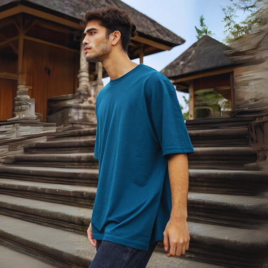 Men's Classic Oversized Tee - Petrol Blue