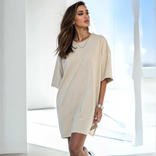 Women's Standard Oversized Tee - Beige