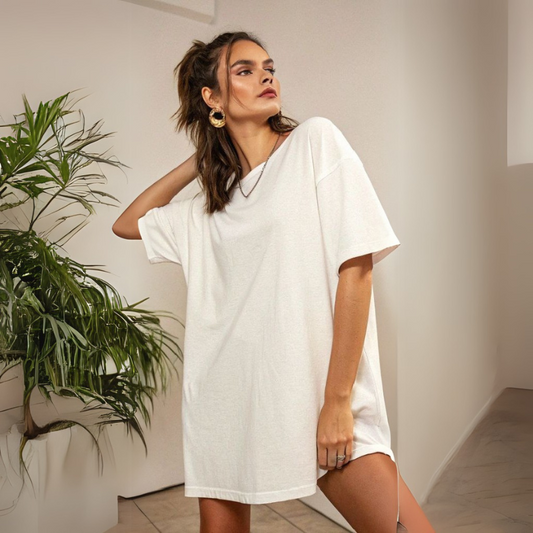 Women's Terry Oversized Tee - White