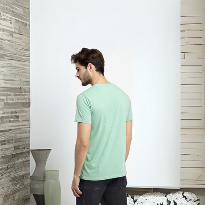Men's Solid Round Neck Cotton T-Shirt - Jade