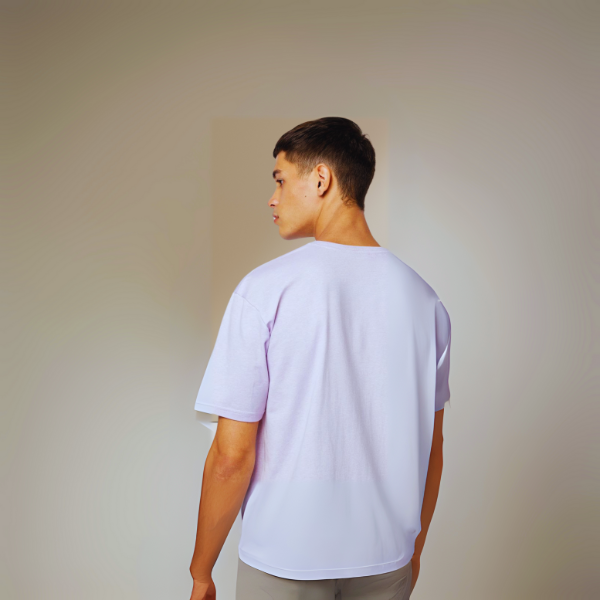 Men's Solid Round Neck Cotton T-Shirt - Lavender