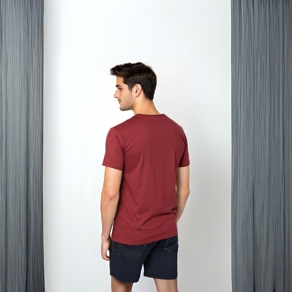 Men's Solid Round Neck Cotton T-Shirt - Maroon