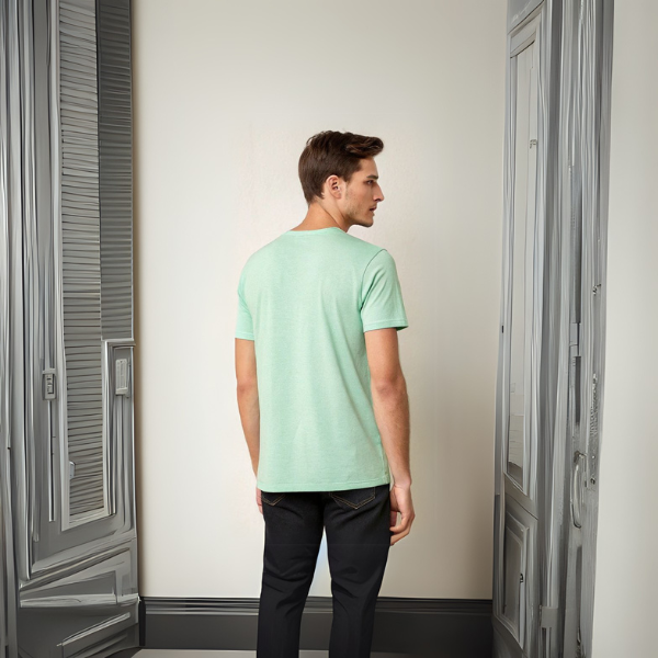 Men's Solid Round Neck Cotton T-Shirt - Mint