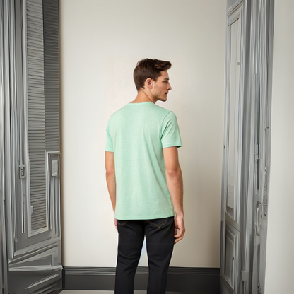 Men's Solid Round Neck Cotton T-Shirt - Mint