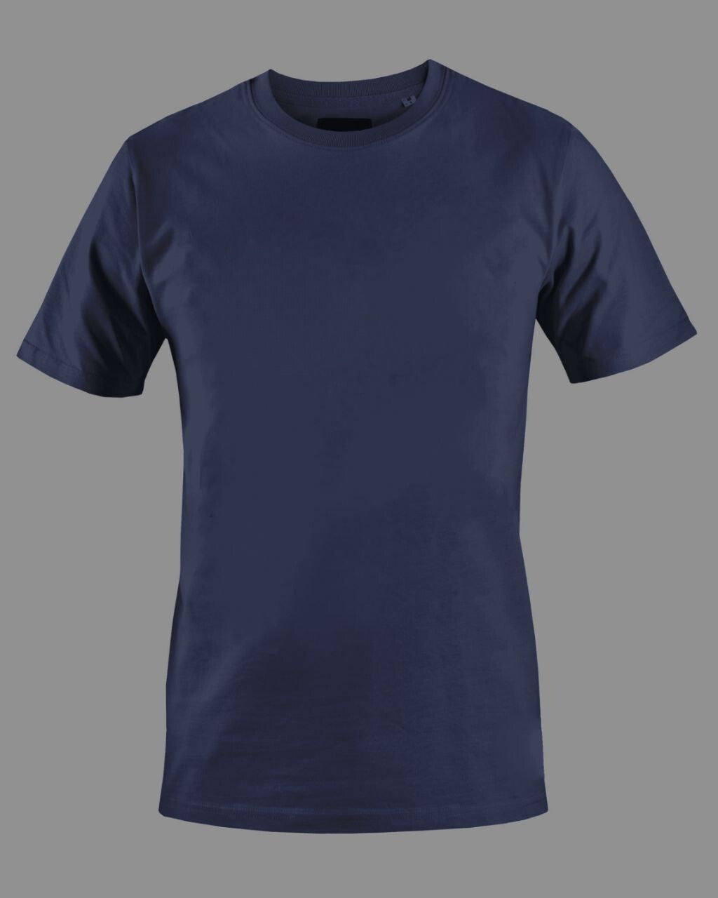 Men's Solid Round Neck Cotton T-Shirt - Navy Blue