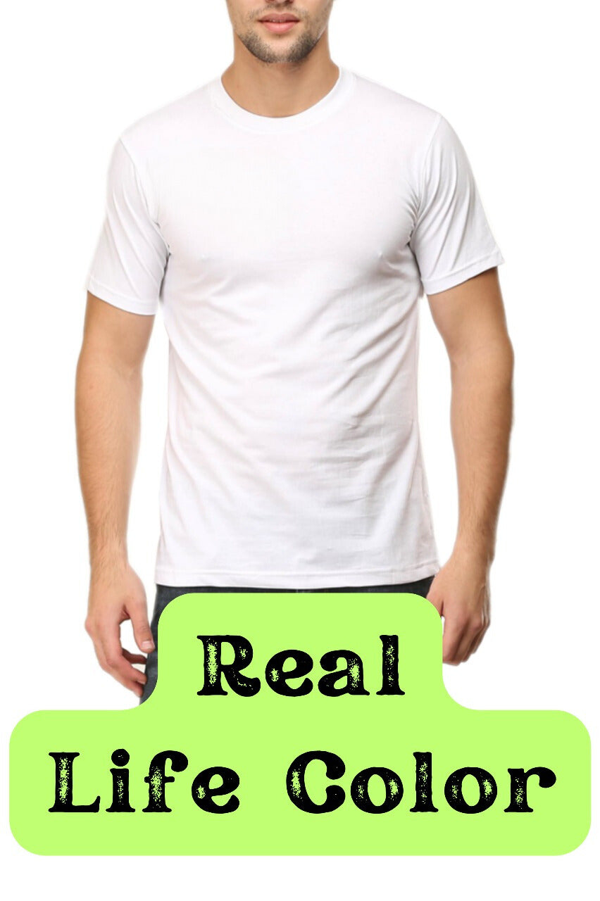 Men's Solid Round Neck Cotton T-Shirt - White