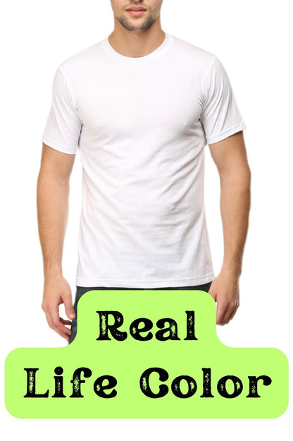 Men's Solid Round Neck Cotton T-Shirt - White