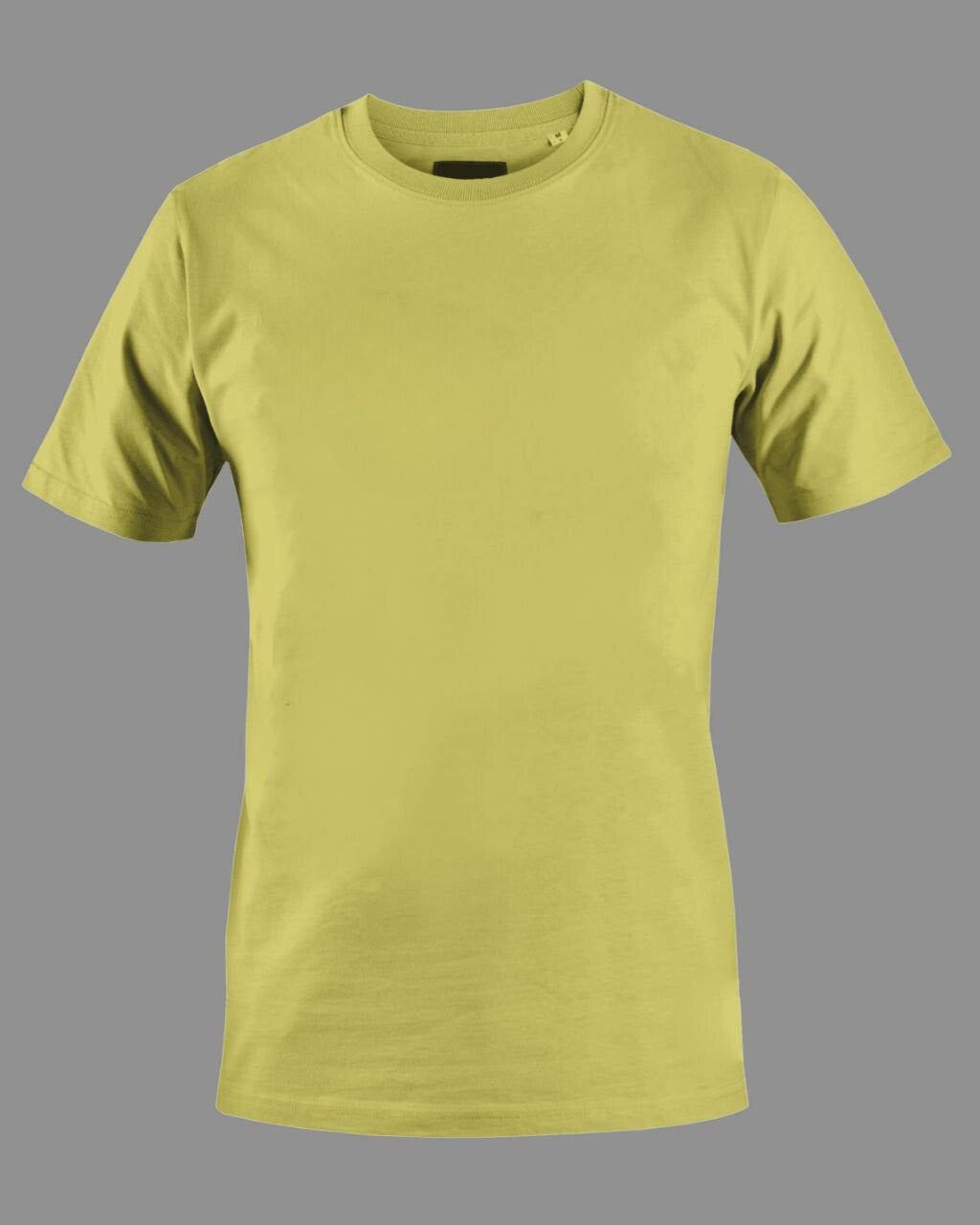 Men's Solid Round Neck Cotton T-Shirt - New Yellow