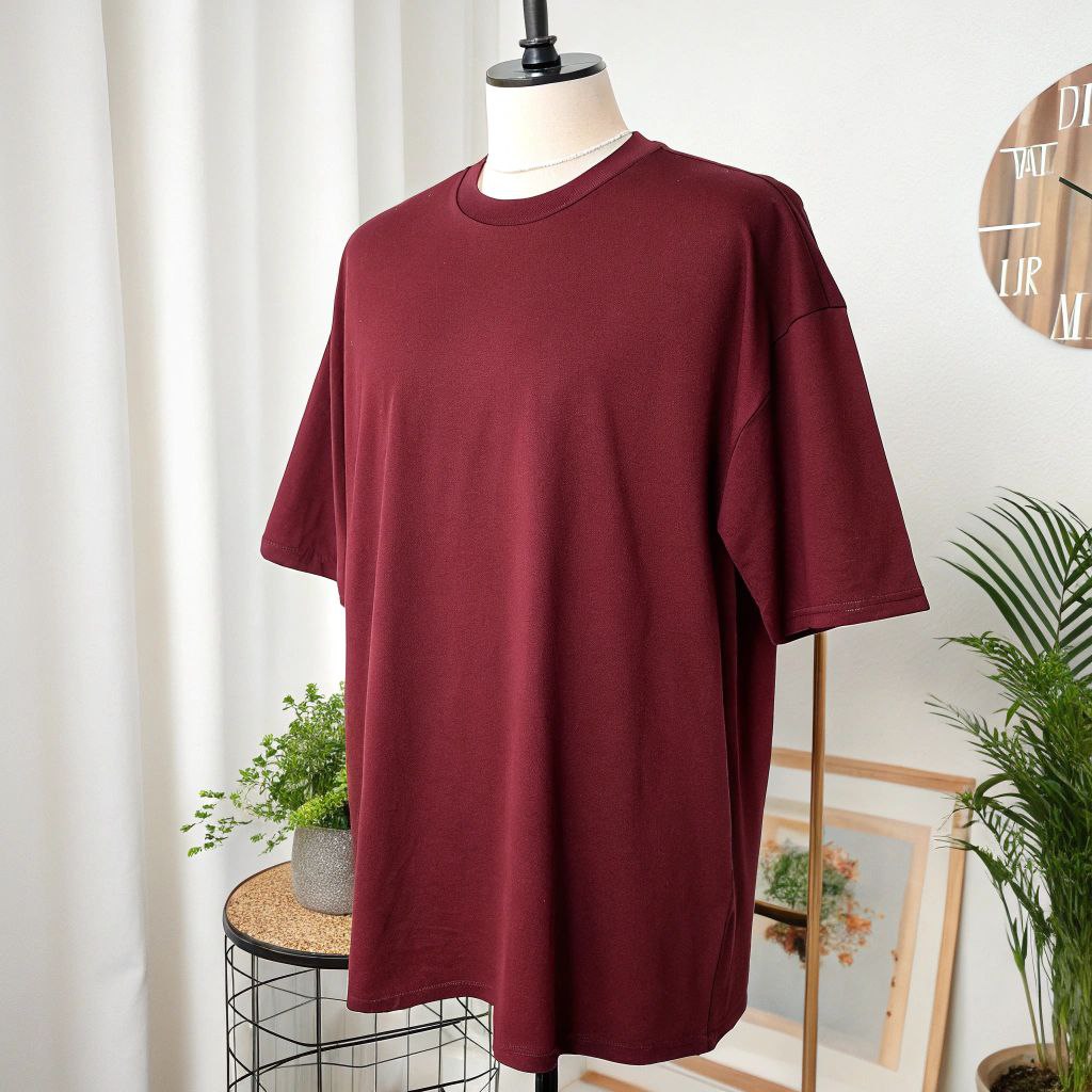Men's Classic Oversized Tee - Maroon