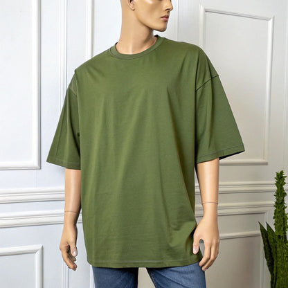 Men's Classic Oversized Tee - Olive Green