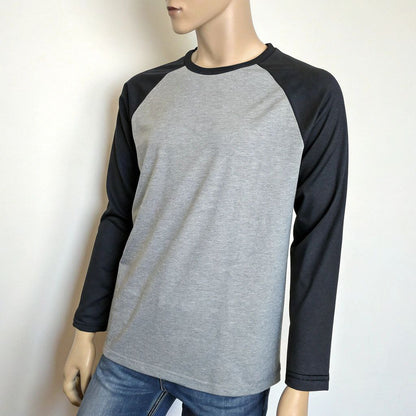 Men's Solid Raglan T-shirt - Charcoal Mélange